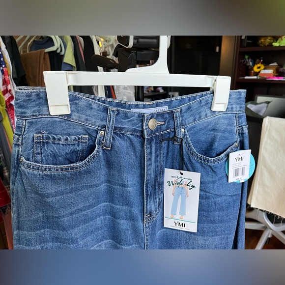 NEW With Tags YMI Dream Authentic Denim 90’s Wide Leg High Waisted Jeans 1 of 2 - Picture 3 of 15